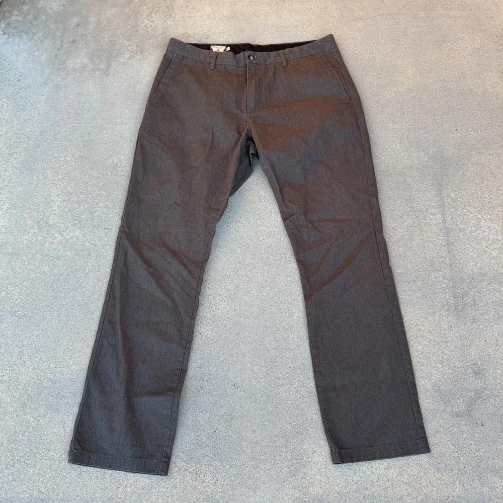 Volcom Frickin Modern Fit Chino Pants Men 36 Gray Charcoal Heather Skate Casual